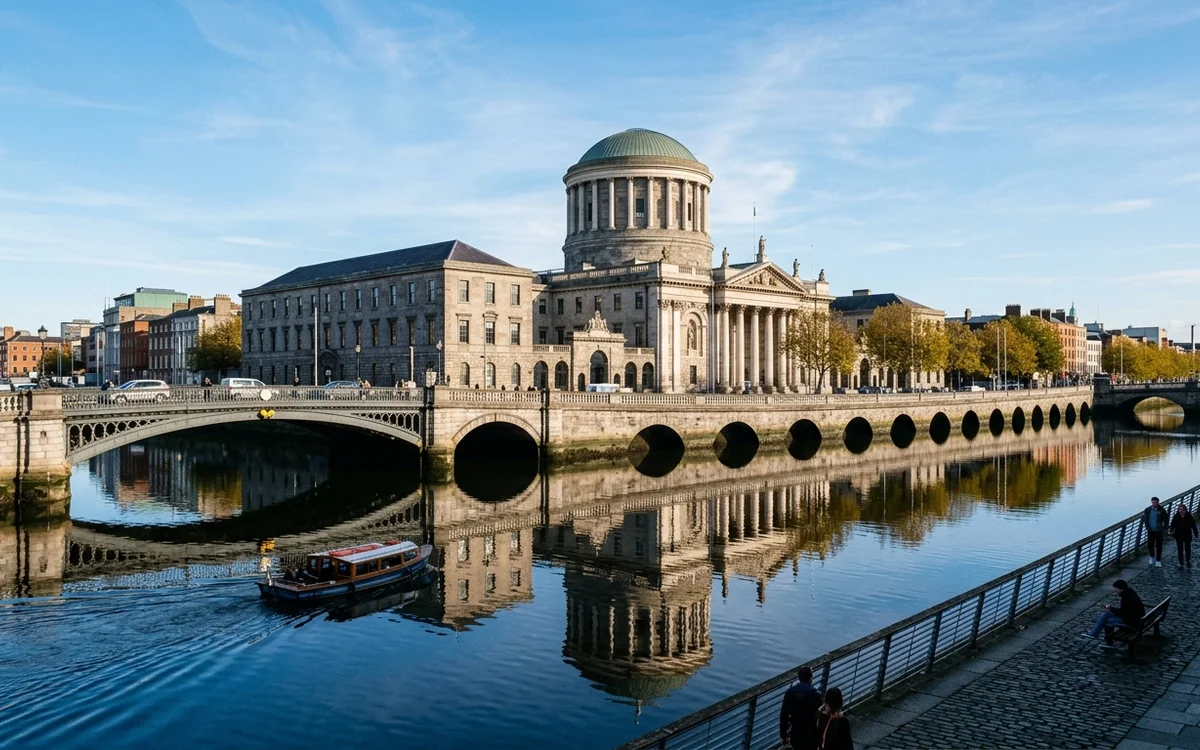 Legal law books, scales of justice and Irish broadcasting regulatory documents
